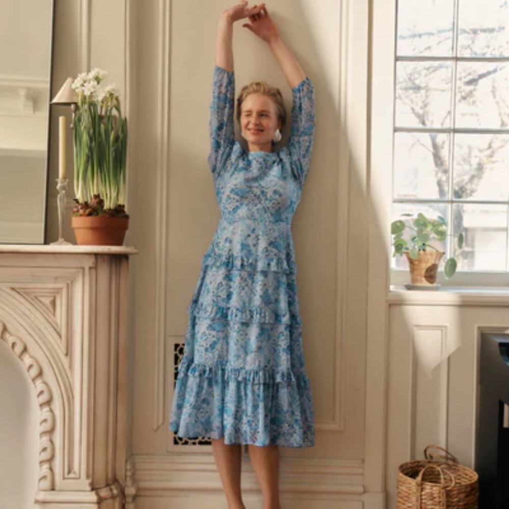 Tuckernuck/Hyacinth House NWT Blue Floral Dress - Picture 2 of 7